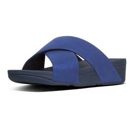 FitFlop Lulu™ Shimmer Slide Midnight Navy