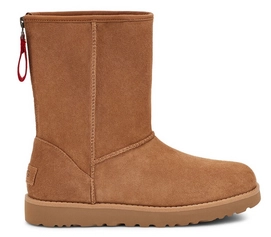 UGG Women Classic Short Logo Zip Chestnut