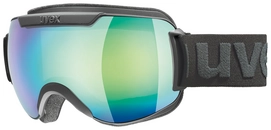 Skibrille Uvex Downhill 2000 FM Black Mat Mirror Green Lasergold Unisex