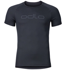 Ondershirt Odlo Mens Crew Neck Logo Line Ebony Grey Black