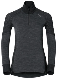 Longsleeve Odlo L/S Turtle Neck 1/2 Zip Revolution Black Melange Damen