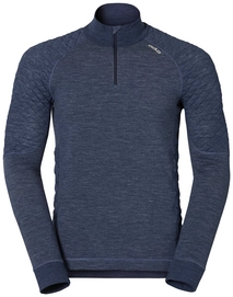 Ondershirt Odlo Mens L/S Turtle Neck 1/2 Zip Revolution Navy New Melange