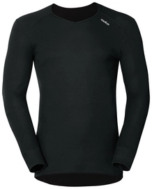 Ondershirt Odlo Mens L/S V-Neck Warm Black