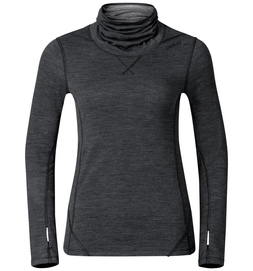 Ondershirt Odlo Womens L/S Turtle Neck Revolution Tw Warm Black Melange