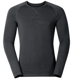 Ondershirt Odlo Mens L/S Crew Neck Revolution Tw Warm Black Melange