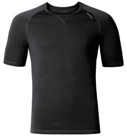 Ondershirt Odlo Mens S/S Crew Neck Revolution Tw Warm Black Melange