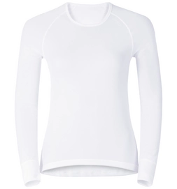 Ondershirt Odlo Womens L/S Crew Neck Cubic White Snow White