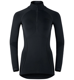 Funktions Untershirt Odlo L/S Turtle Neck 1/2 Zip Evolution Black Graphite Grey Damen