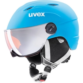 Skihelm Uvex Junior Visor Pro Liteblue White Mat