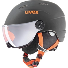 Skihelm Uvex Junior Visor Pro Black Orange Mat Kinder