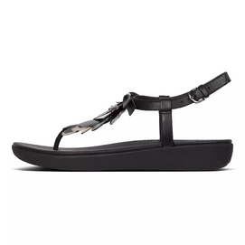 FitFlop Tia™ Dragonfly Leather Sandal Black