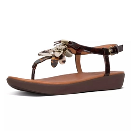FitFlop Tia™ Dragonfly PU Sandal Chocolate Brown Turtle