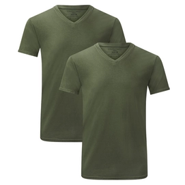T-Shirt Bamboo Basics Men Velo Army Green (2-Delig)-M