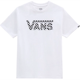 T-shirt Vans Garçons Checkered Vans White Black-S