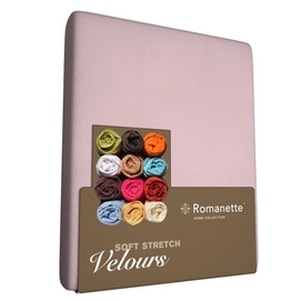 Drap-Housse Romanette Blush (Velours)-Lits Simples (80/90/100 x 200/210/220 cm)