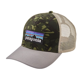 Kappe Patagonia P-6 Logo Trucker Hat Big Camo Fatigue Green w/Drifter Grey
