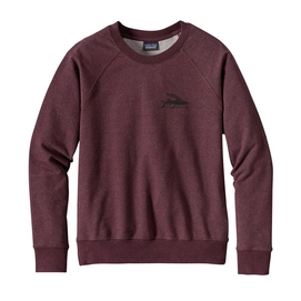 Pull Patagonia Women's Small Flying Fish MW Crew Sweatshirt Dark Ruby