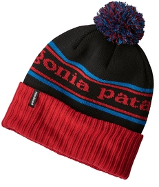 Muts Patagonia Powder Town Beanie Stripe Tomato Black