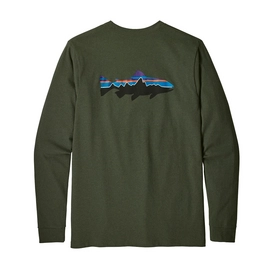Long Sleeve T-Shirt Patagonia Men's Fitz Roy Trout Responsibili-Tee Nomad Green