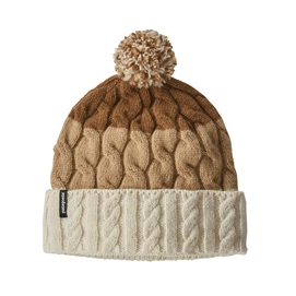 Mütze Patagonia Pom Beanie Glacier Stripe Birch White Bearfoot tan Damen