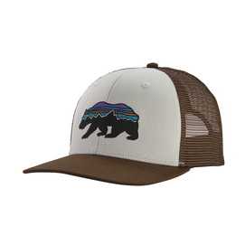 Casquette Patagonia Fitz Roy Bear Trucker Hat White w/Bristle Brown