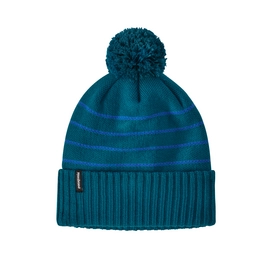 Beanie Patagonia Powder Town Beanie Perennial Stripe Knit Steller Blue