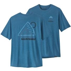 T-Shirt Patagonia Men Cap Cool Daily Graphic Shirt Slow Going Wavy Blue X-Dye-XS