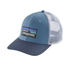 Kappe Patagonia P-6 Logo Trucker Hat Railroad Blue