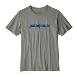 T-Shirt Patagonia Mens Text Logo Organic Feather Grey