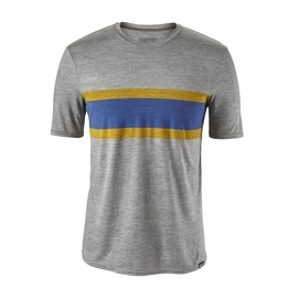 T-Shirt Patagonia Men's Cap Daily Graphic Rugby Stripe Feather Grey