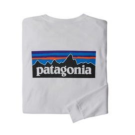 Langarmshirt Patagonia L/S P-6 Logo Responsibili-Tee White Herren