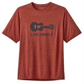 T-Shirt Patagonia Men Cap Cool Daily Graphic Shirt Live Simply Guitar Roots Red X-Dye-XL