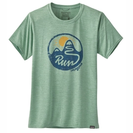 T-Shirt Patagonia Women Cap Cool Daily Graphic Shirt SS Switchback Run Gypsum Green X-Dye