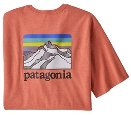 T-shirt Patagonia Men's Line Logo Ridge Pocket Responsibili Tee in Coho Coral
