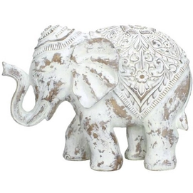 Ornament HD Living Elephant White 14 x 31 cm