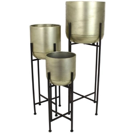 Bloempot HD Living Champagne 31 x 31 x 91 cm (3-Delig)