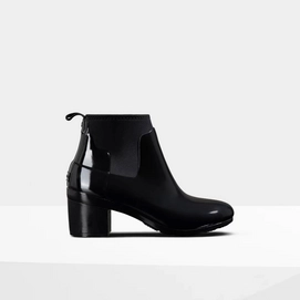 Regenlaars Hunter Women Refined Mid Heel Gloss Black