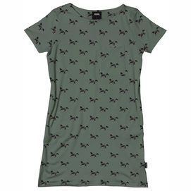 T-Shirt Dress SNURK Women Black Horses Green-L