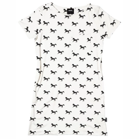 T-Shirt Dress SNURK Women Black Horses White-XL