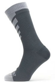 Fietssok Sealskinz Unisex Waterproof Warm Weather Mid MTB Length Grey