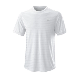 Tennis Shirt Wilson Men Stripe Crew White