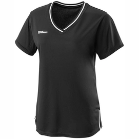 Tennisshirt Wilson Team II V Neck Black Damen-M