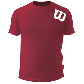 Tennisshirt Wilson Angled W Crew Rot Herren
