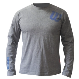 Tennisshirt Wilson Men Long Sleeve Angled W Crew Grey