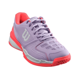 Tennis Shoes Wilson Women Rush Comp Pastel Lilac Fiery Coral White
