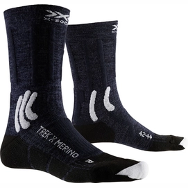 Wandersocken X-Socks Trek X Merino Blue White Herren-Schuhgröße 35 - 38