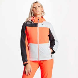 Ski Jacket Dare2B Women Purview Argent Grey Fiery Coral-Size 38