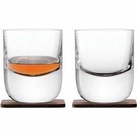 Whiskyglas L.S.A. Whisky Tumbler Glas mit Untersetzer 270 ml (2-Stück)