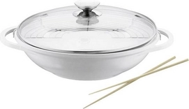 Wokpan Berndes Vario Click Wit Met Glazen Deksel 32 cm