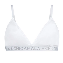 Sports Bra Muchachomalo Women Triangle Top Solid White